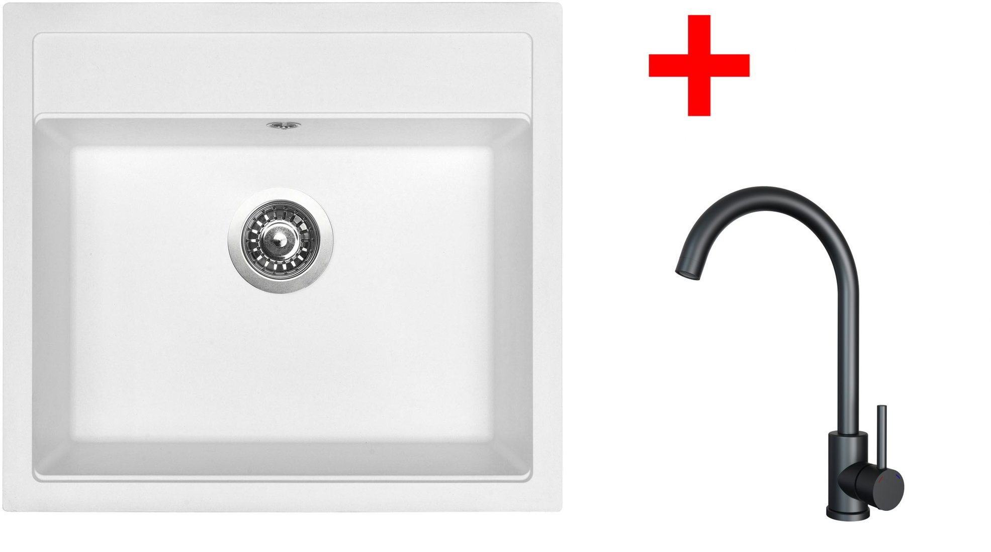 Sinks SOLO 560 Milk + ARCO černá matná