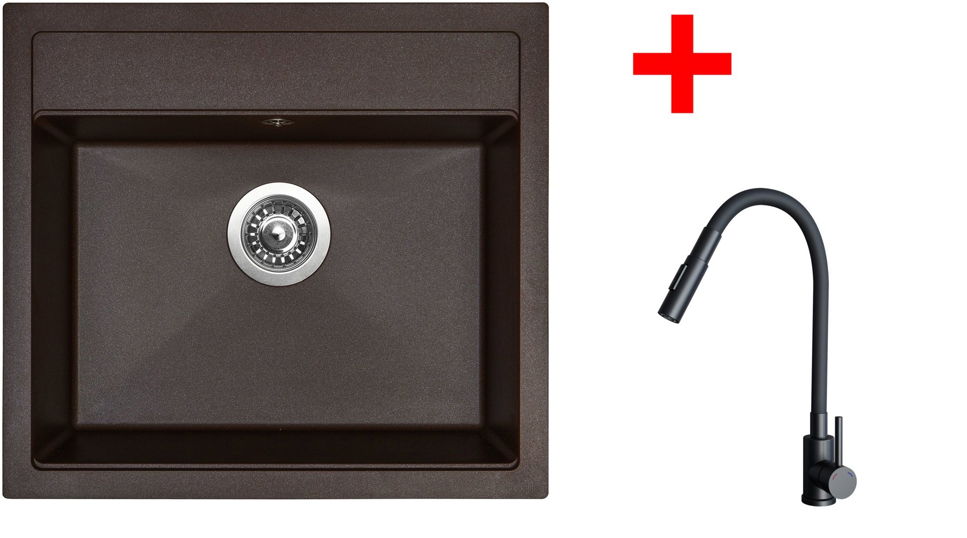 Sinks Solo 560 Marone + Elasta S černý matný