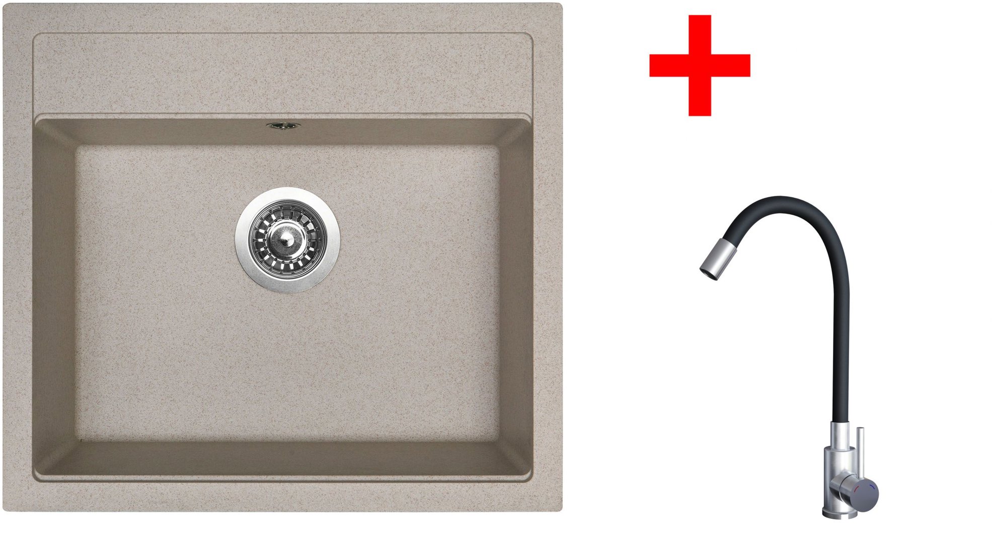 Sinks SOLO 560 Avena + Elasta nerez/černá