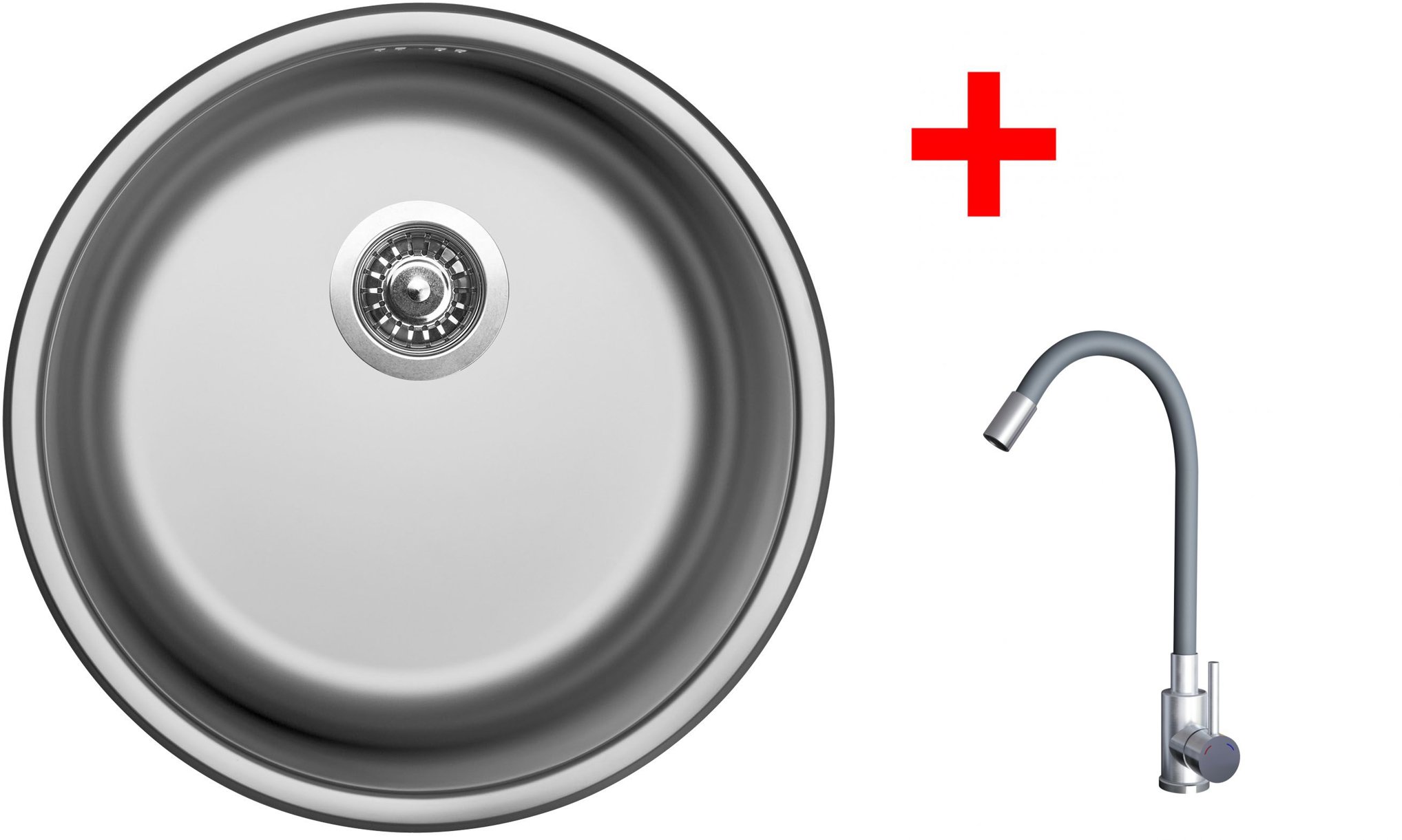Sinks ROUND 450 + ELASTA nerez/šedá