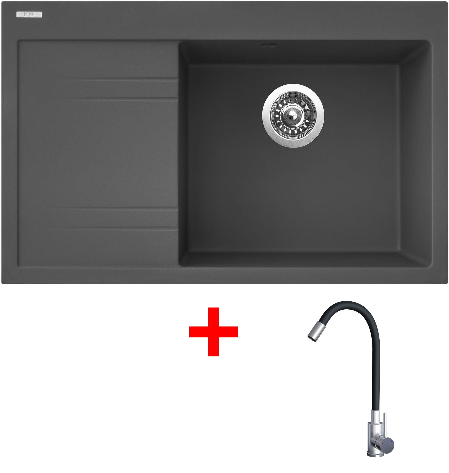 Sinks Rim 780 P Titanium + Elasta nerez/černý