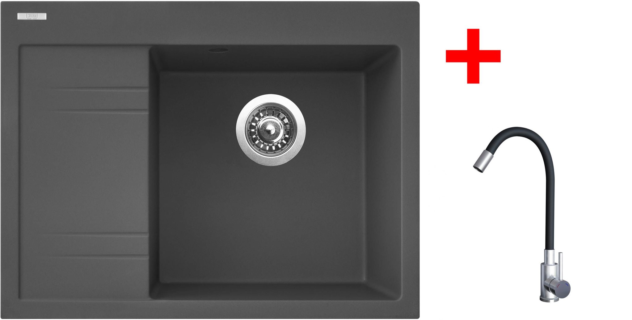Sinks Rim 650 P Titanium + Elasta nerez/černý