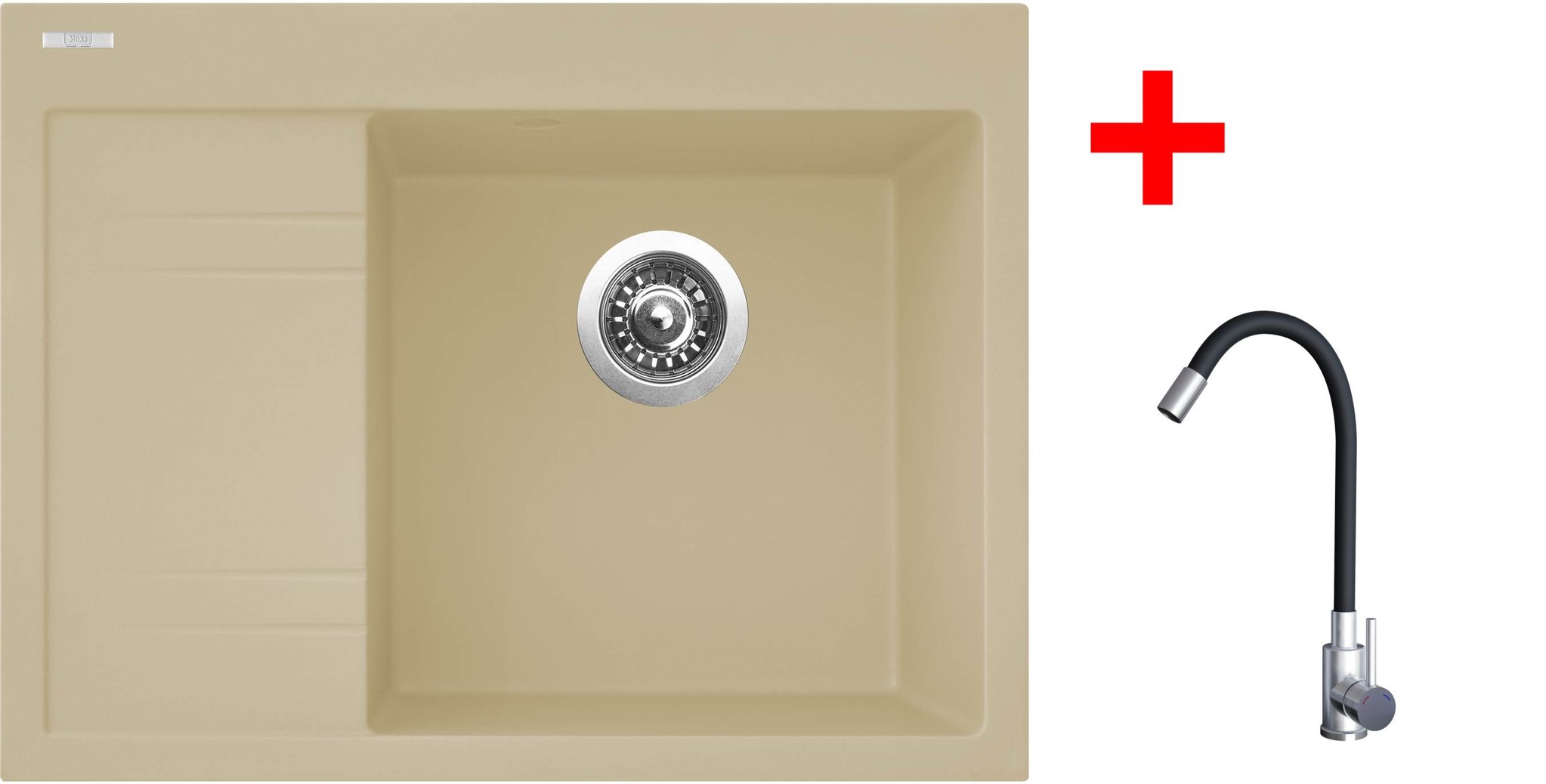 Sinks RIM 650 P Sahara + Elasta nerez/černá