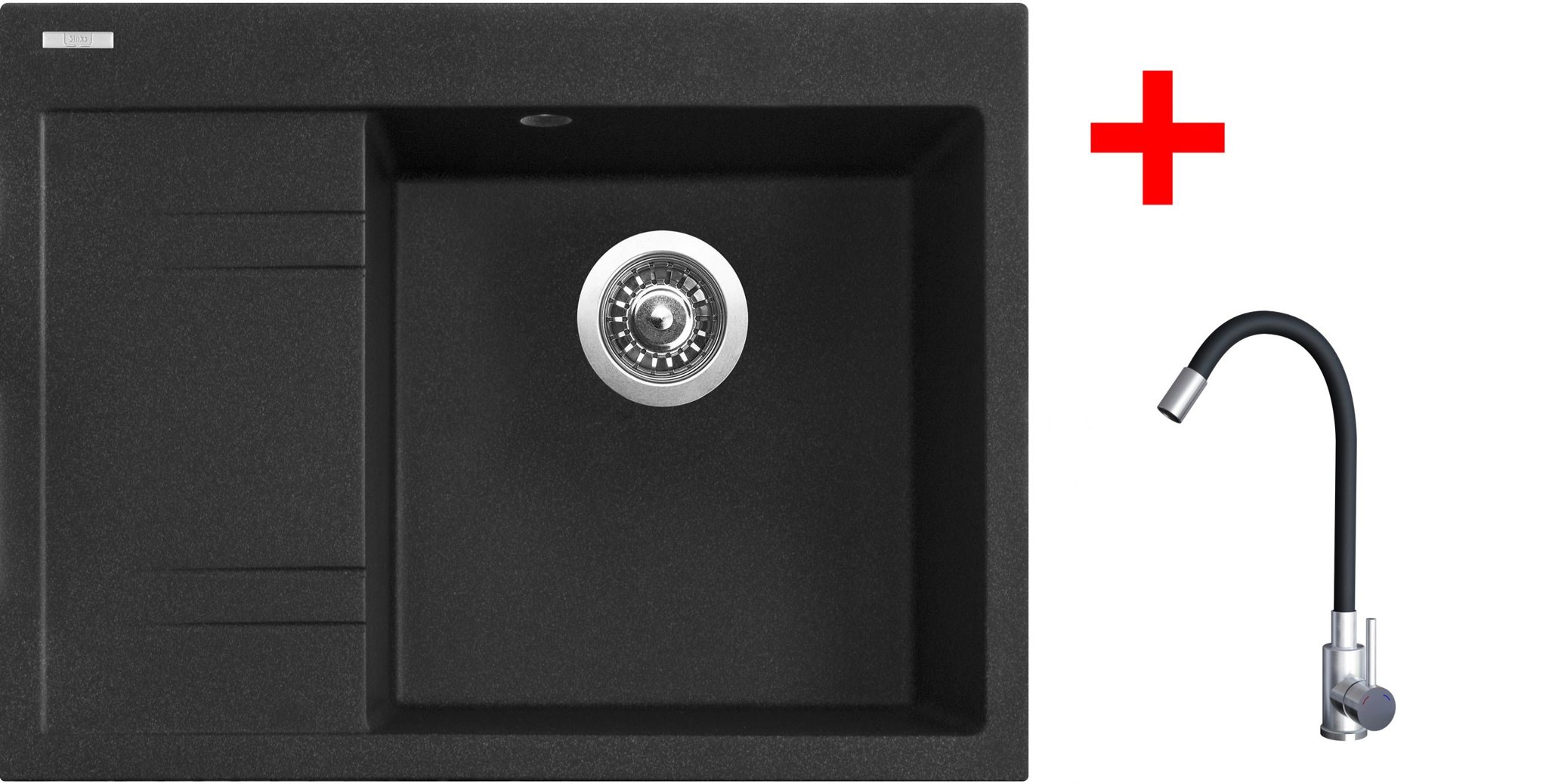 Sinks RIM 650 P Granblack + Elasta nerez/černá