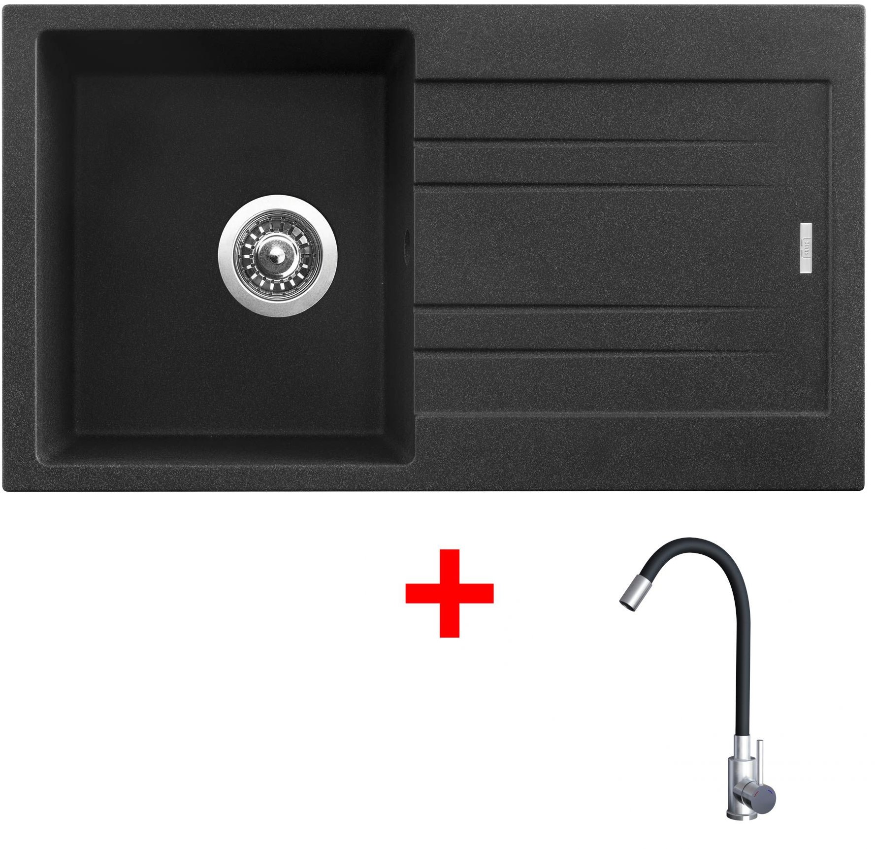Sinks RAPID 780 Granblack + Elasta nerez/černá