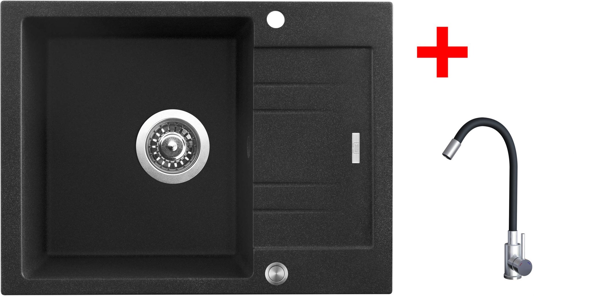 Sinks Rapid 580 XC Granblack + Elasta nerez/černý