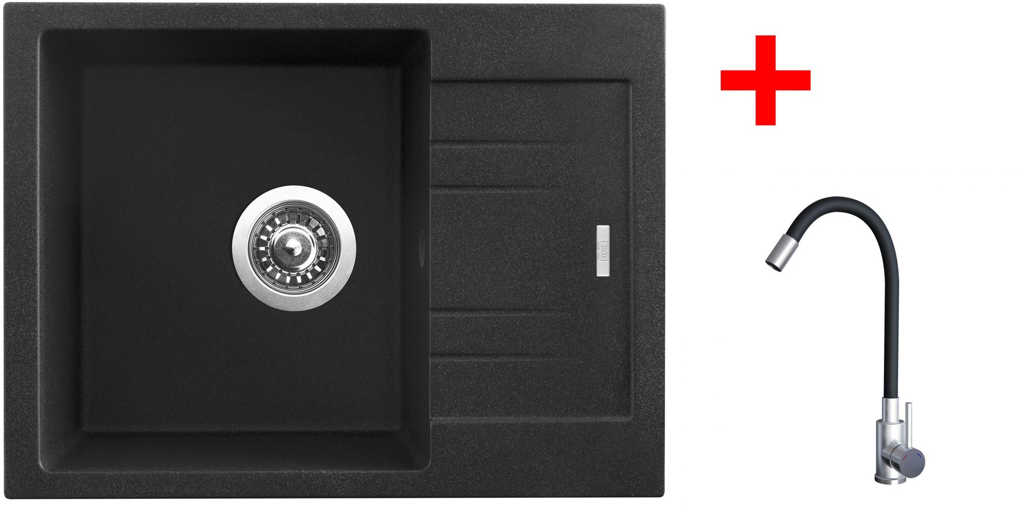 Sinks RAPID 580 Granblack + Elasta nerez/černá