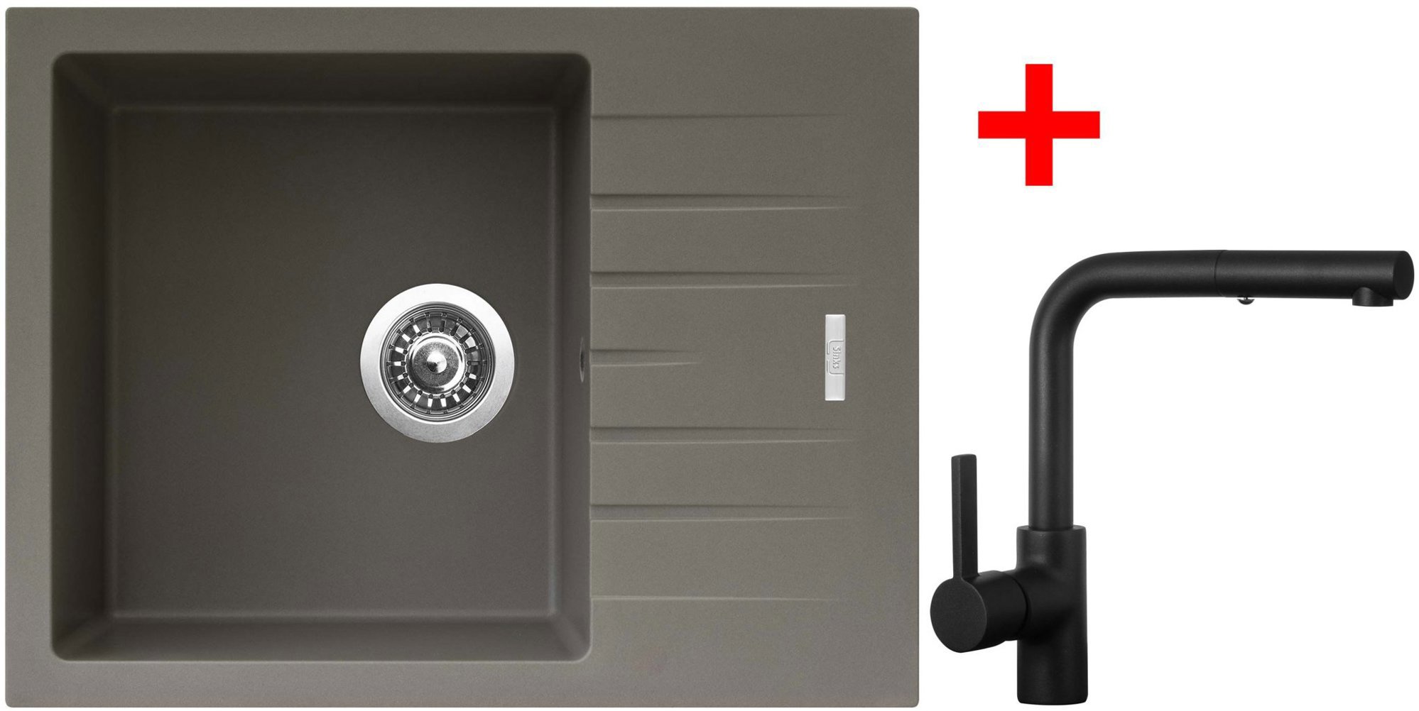 Sinks Perfecto 650 Truffle + Enigma S černý matný