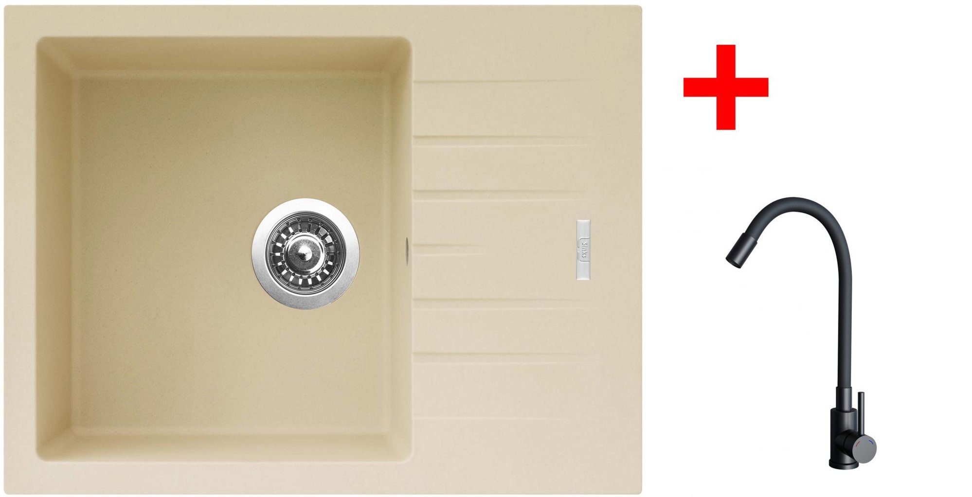 Sinks Perfecto 650 Sahara + Elasta černý matný