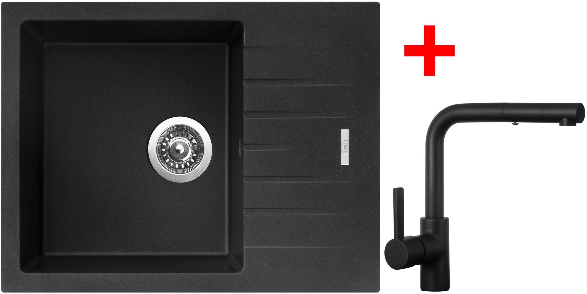 Sinks Perfecto 650 Metalblack + Enigma S černý matný