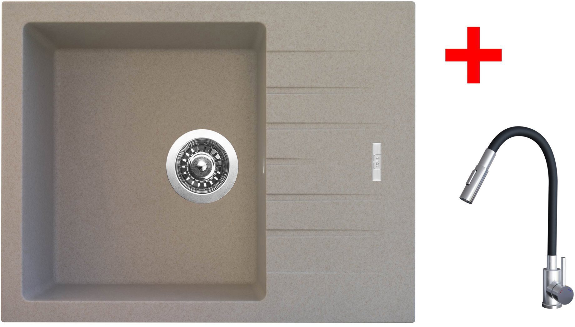 Sinks Perfecto 650 Avena + Elasta S nerez/černý