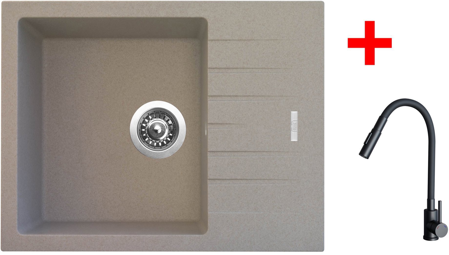 Sinks PERFECTO 650 Avena + ELASTA S černá matná
