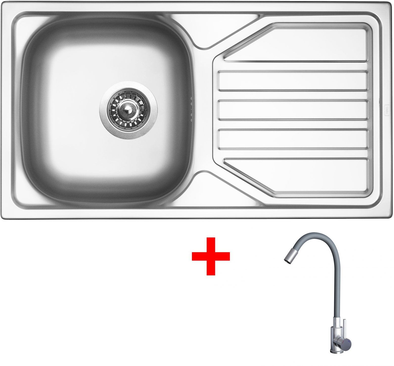 Sinks OKIO 780 + ELASTA nerez/šedá