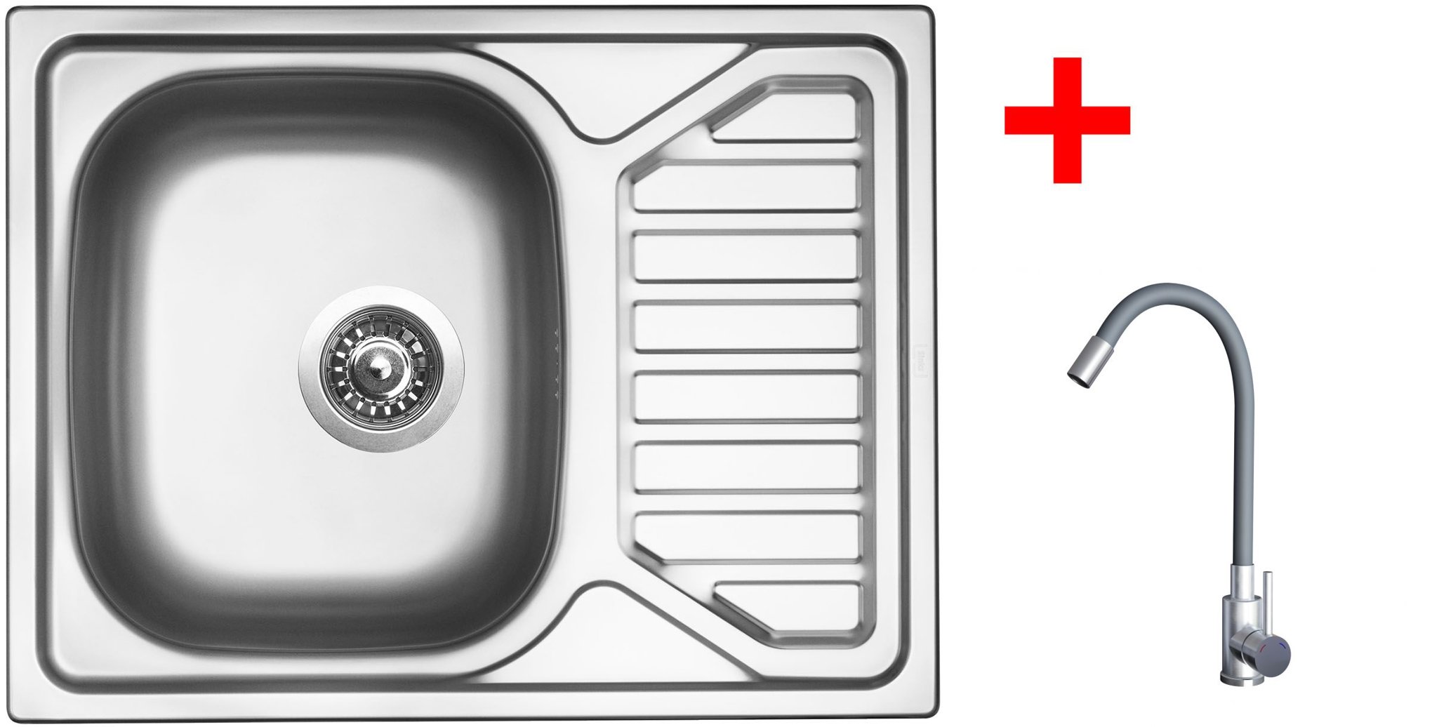 Sinks OKIO 650 + ELASTA nerez/šedá