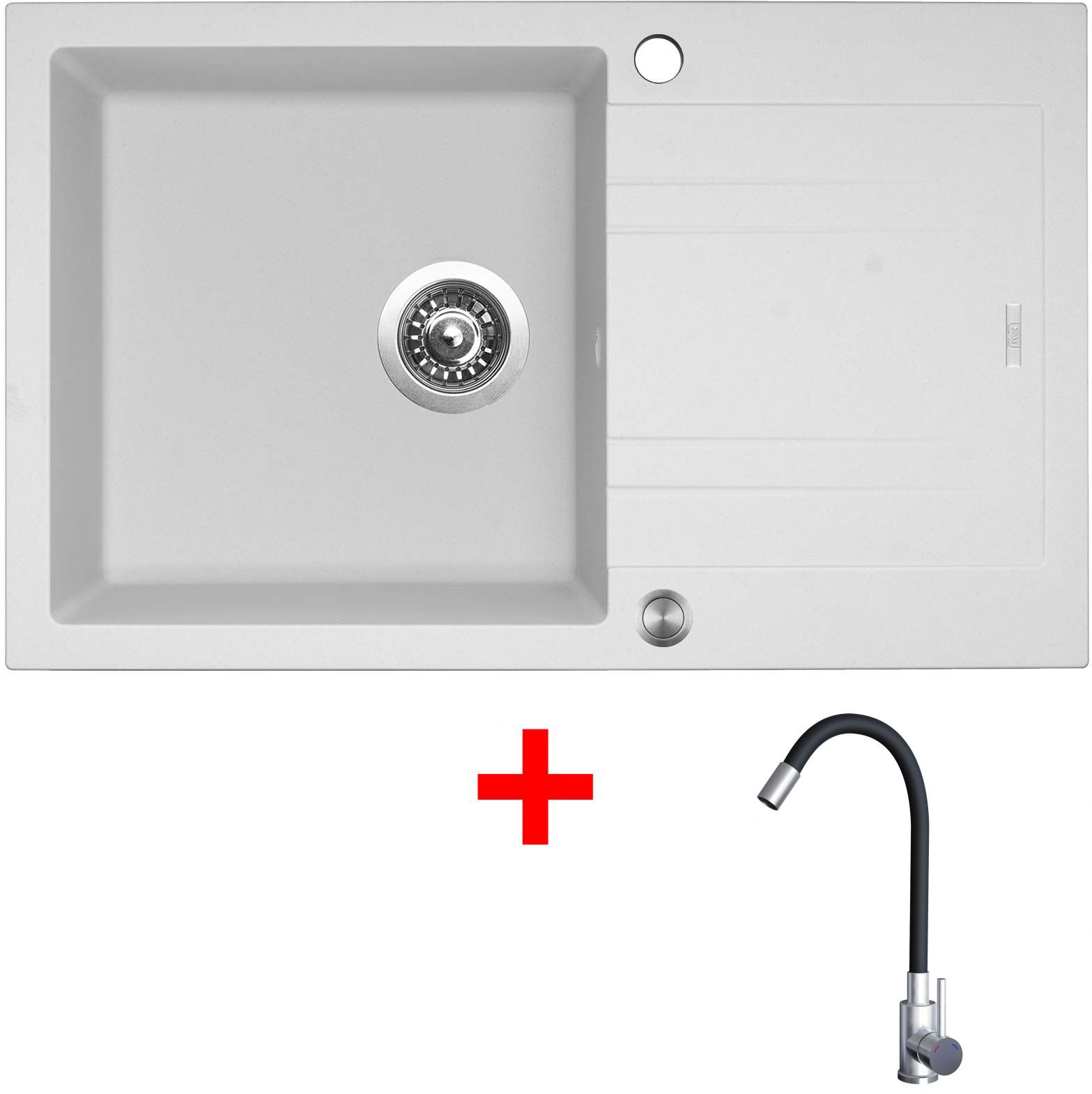 Sinks Linea 780 XC Milk + Elasta nerez/černý