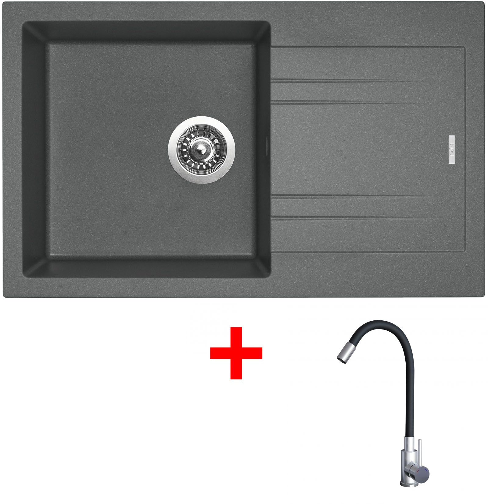 Sinks Linea 780 Titanium + Elasta nerez/černý
