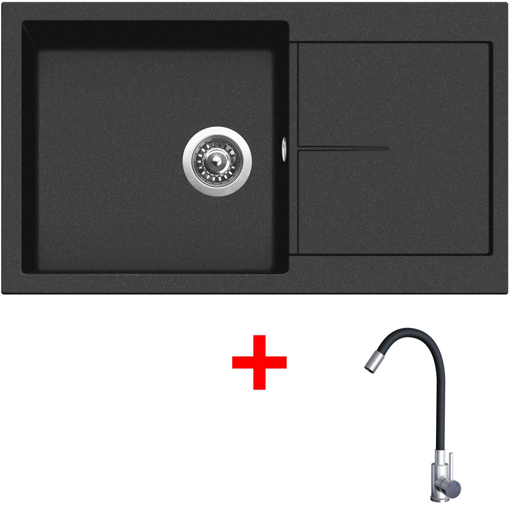 Sinks INFINITY 860 Metalblack + Elasta nerez/černá