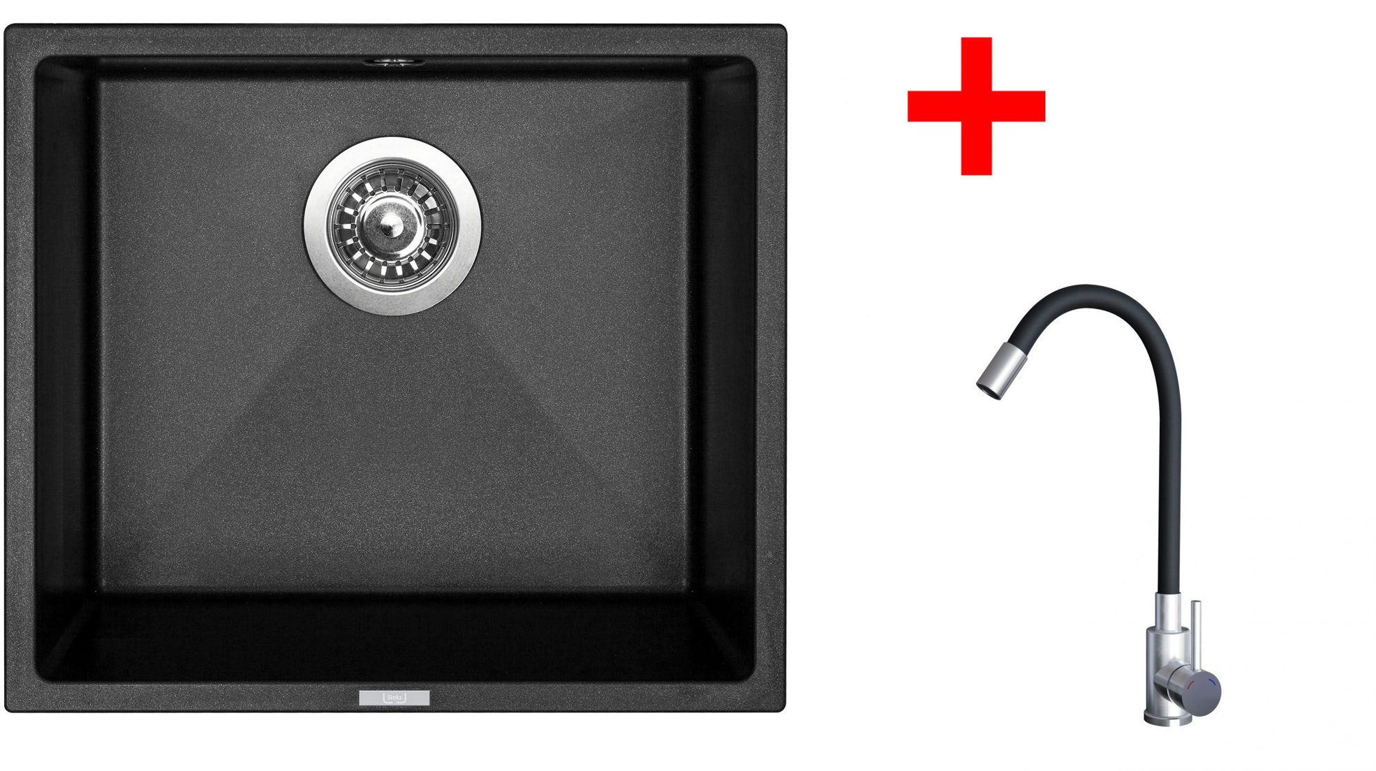 Sinks Frame 457 Metalblack + Elasta nerez/černý