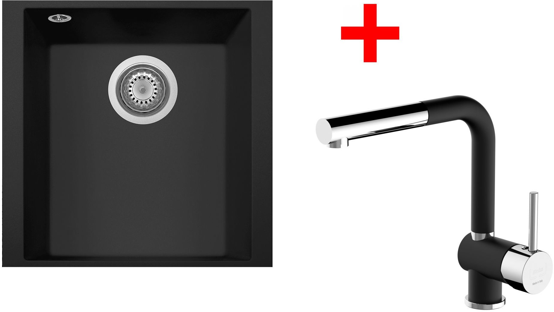 Sinks Cube 340U Nanoblack + Mix 3 P Nanoblack