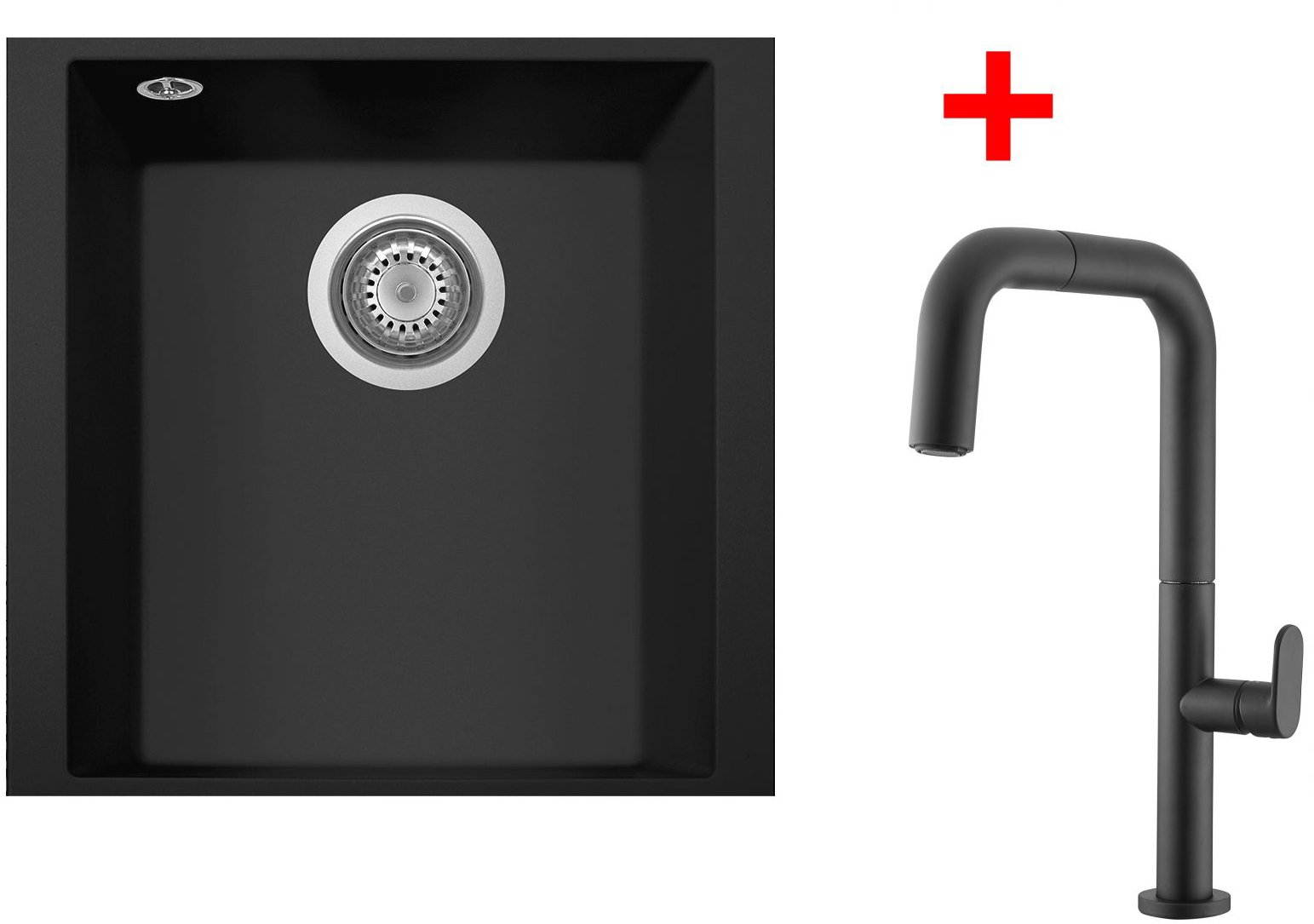 Sinks Cube 340U Nanoblack + Eva P Nanoblack