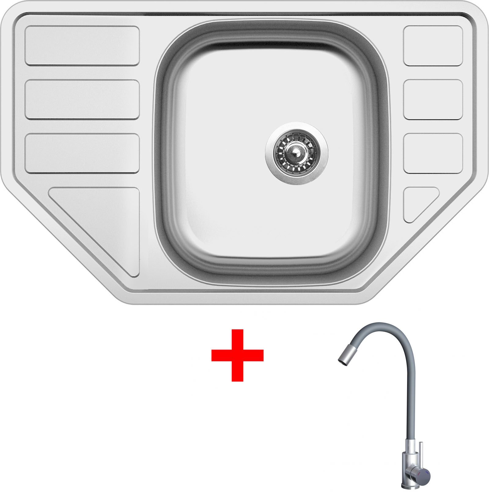Sinks CORNO 770 + ELASTA nerez/šedá