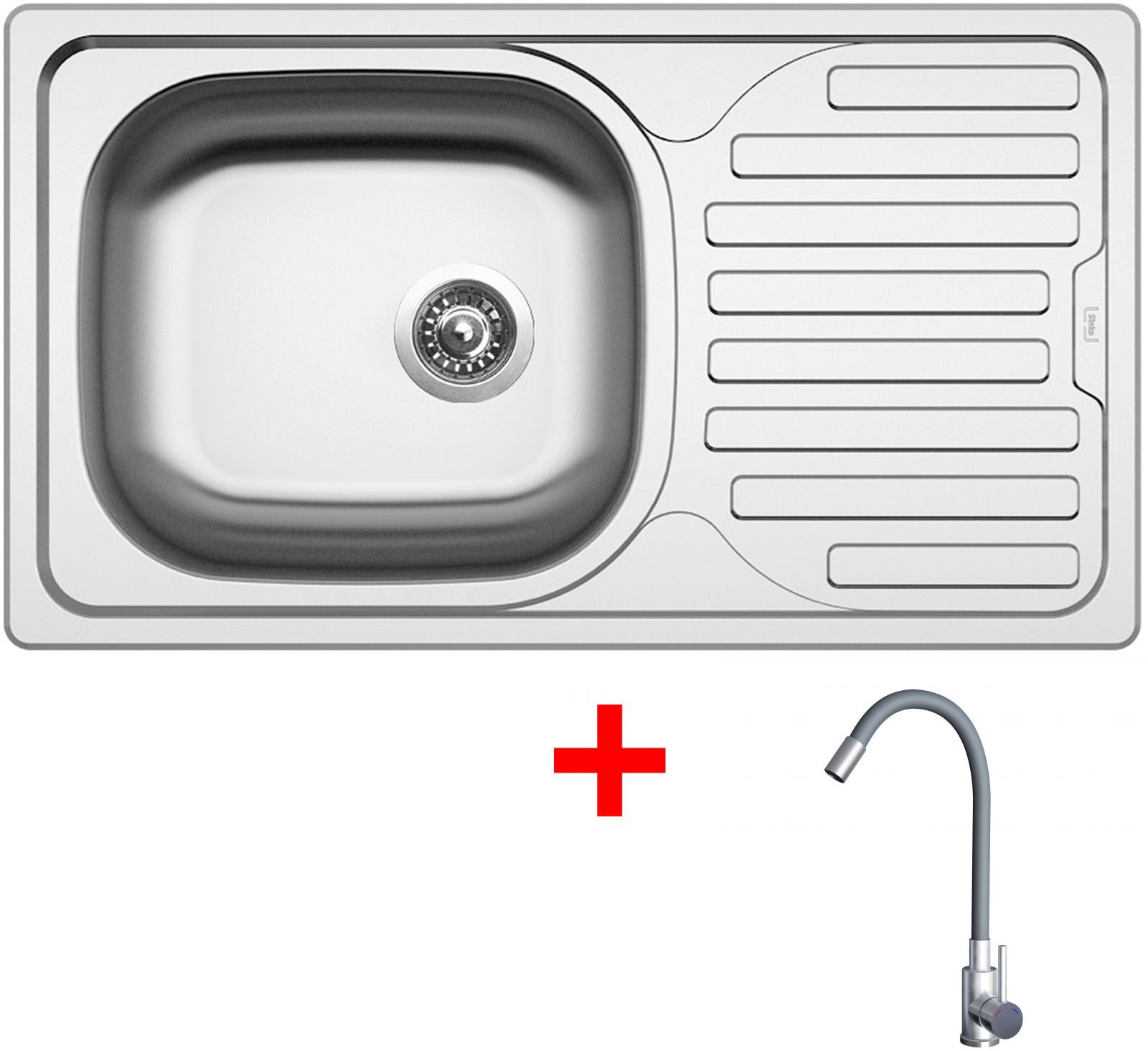 Sinks CLASSIC 760 + ELASTA nerez/šedá
