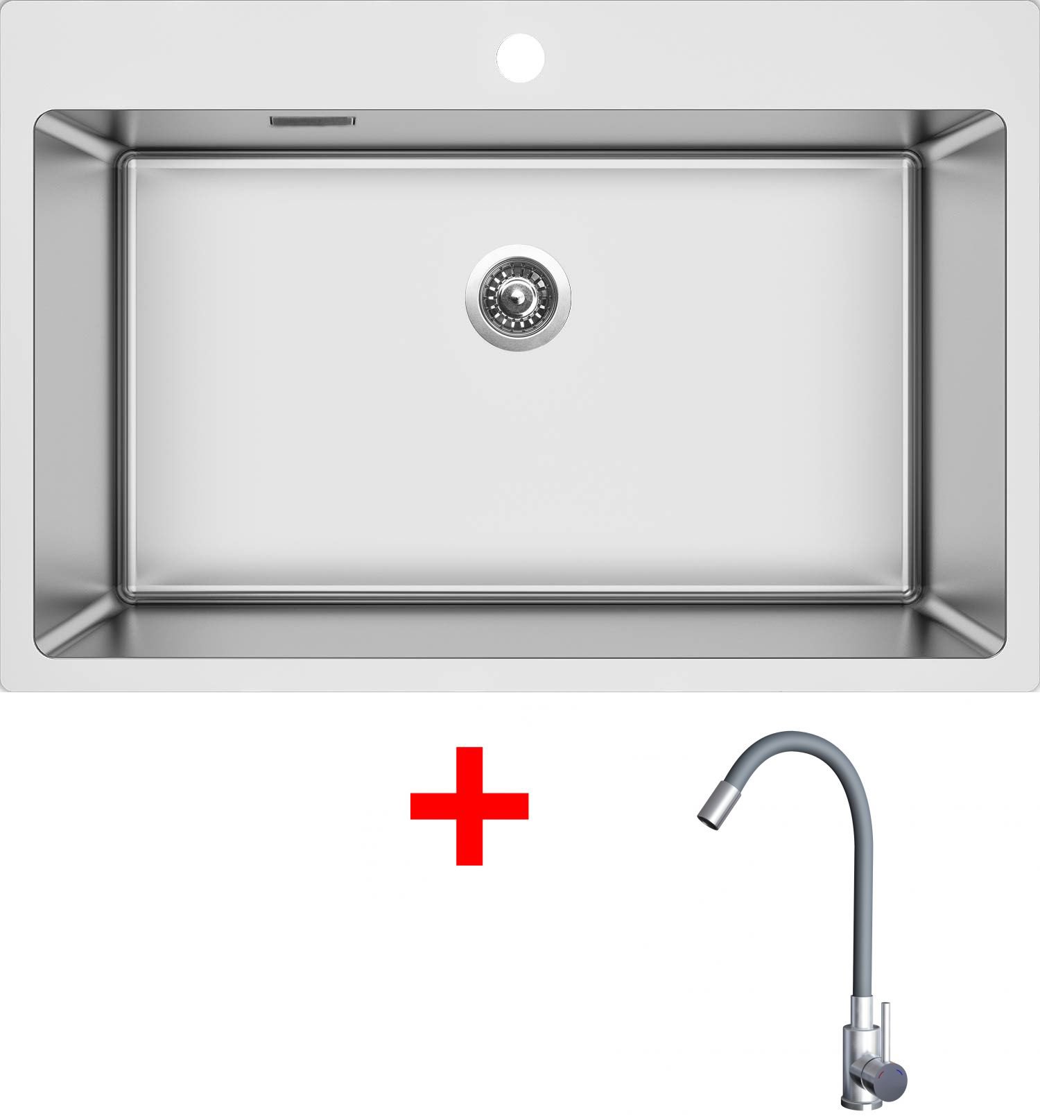 Sinks BLOCKER 760 + ELASTA nerez/šedá