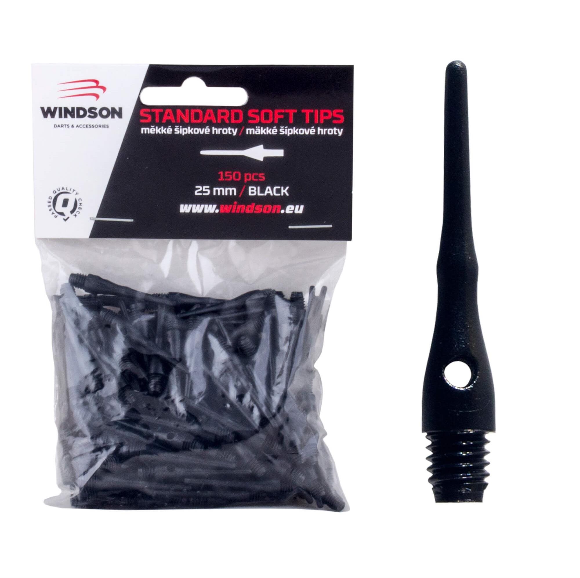Windson HROTY SOFT 25mm - 150ks Hroty na šipky, černá, velikost