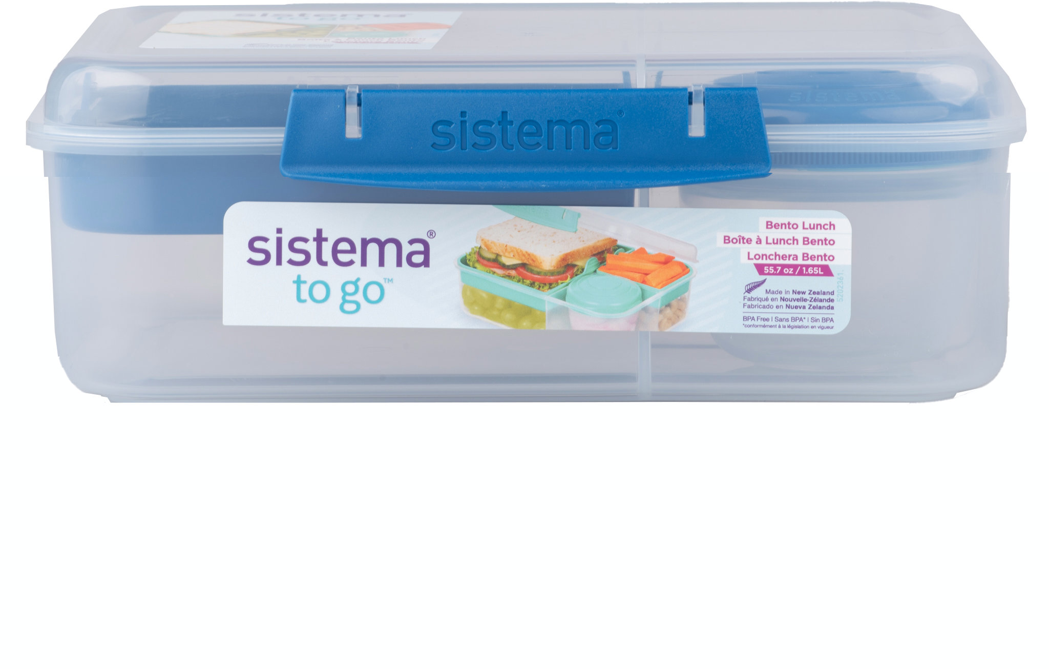 Sistema To Go Krabička 1,65 l 3 komory, kelímek modrá