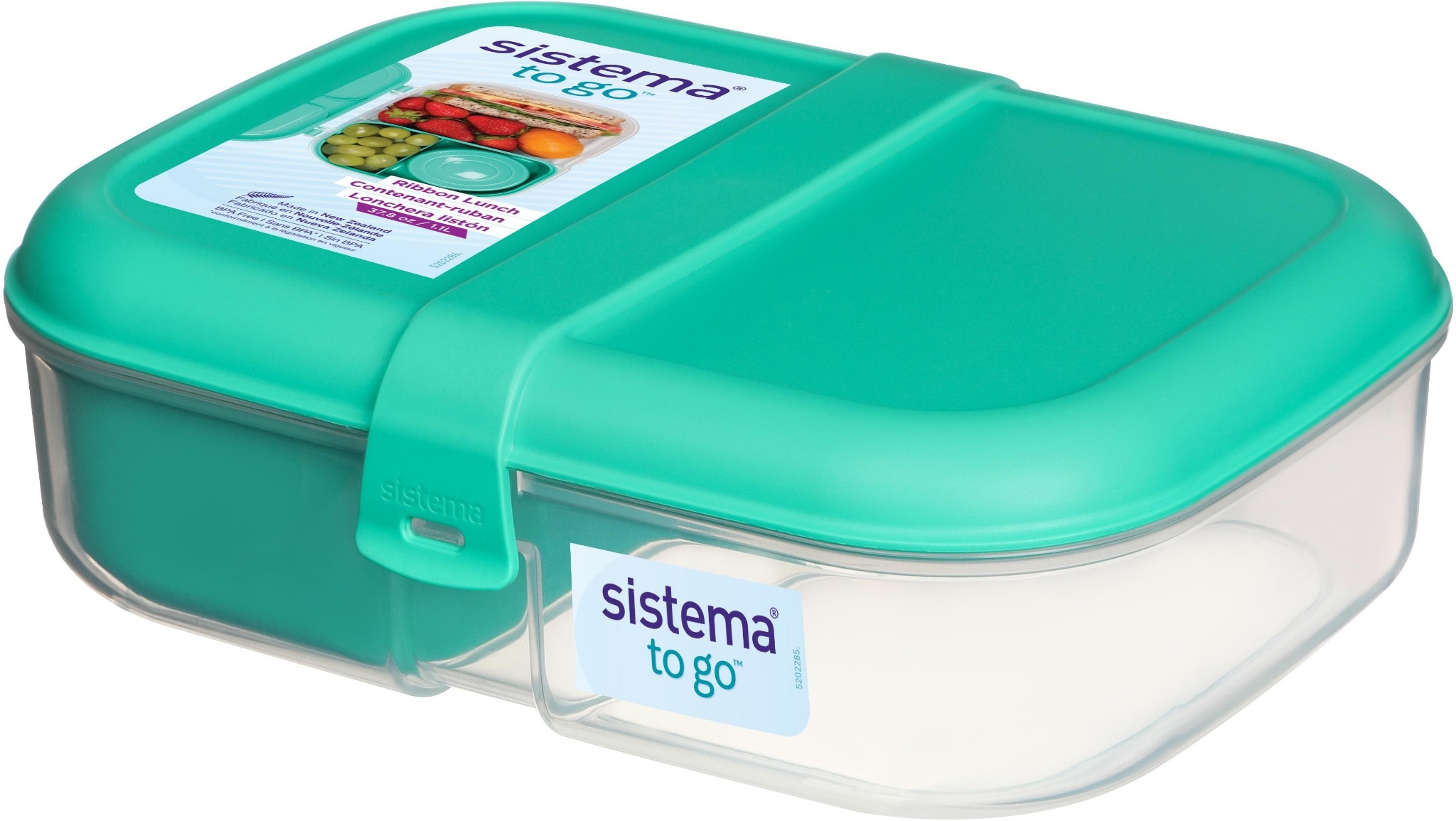 Systema Ribbon Lunch To Go - krabička na oběd s nádobou na jogurt 1,1 l a 3 komorami