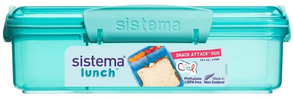 Sistema Krabička na svačinu s 2 oddělenými přihrádkami 975 ml, zelená