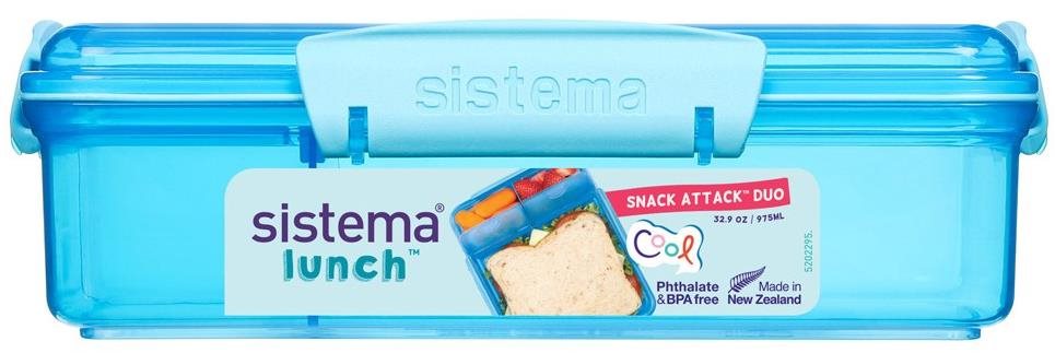 Sistema Krabička na svačinu s 2 oddělenými přihrádkami 975 ml, modrá