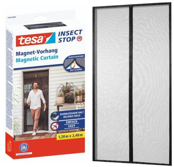 TESA Magnetická síť do dveří na ochranu proti hmyzu XL, antracitová