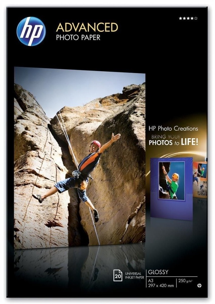 HP Advanced Glossy Photo Paper A3, 20ks