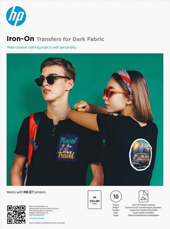 HP Iron-On Transfers A4 pro tmavé tkaniny 10ks