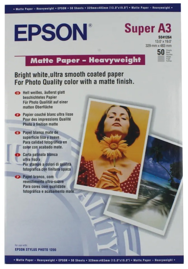 Epson Matte Paper Heavy Weight - DIN A3+ - 167g/m2 - 50 listů