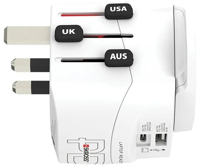 SKROSS PRO Light USB AC45PD - World, UK+USA+AUS/CN, uzemněný, USB A+C 45W