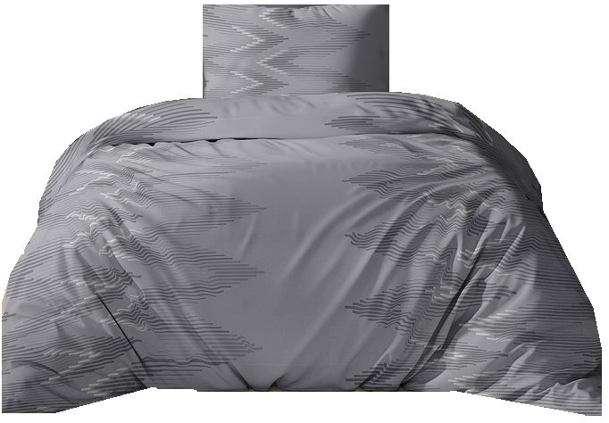 4sleep Bavlněné saténové povlečení 140 × 200, 70 × 90 cm, zik zak šedý
