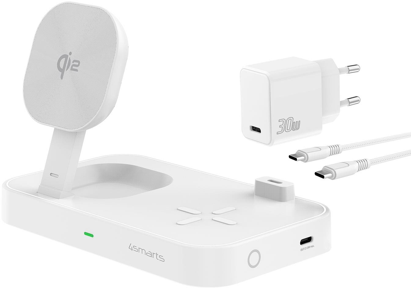 4smarts Qi2 Charging Station Trident white