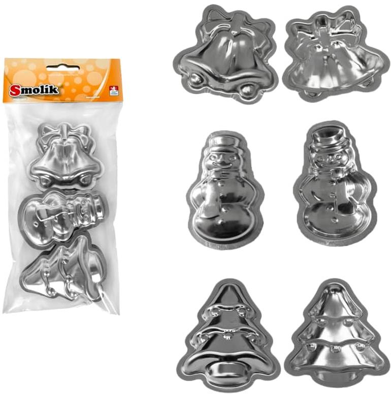 SMOLÍK VÁNOCE Mix 3 druhy 15 ks 640 55-68 × 40-60 mm, pocínované
