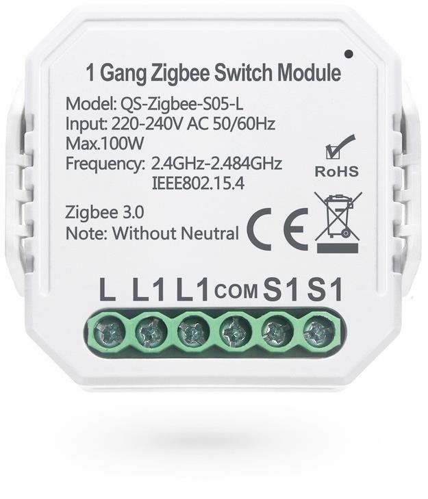 Smoot ZigBee Switch Module bez nuláku jednokanálový