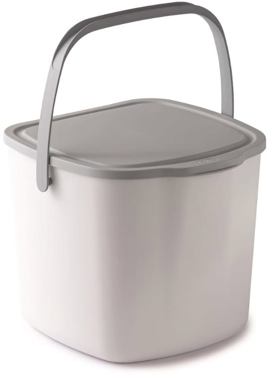 SNIPS Koš na bioodpad 3 l bílý + světle šedé víko