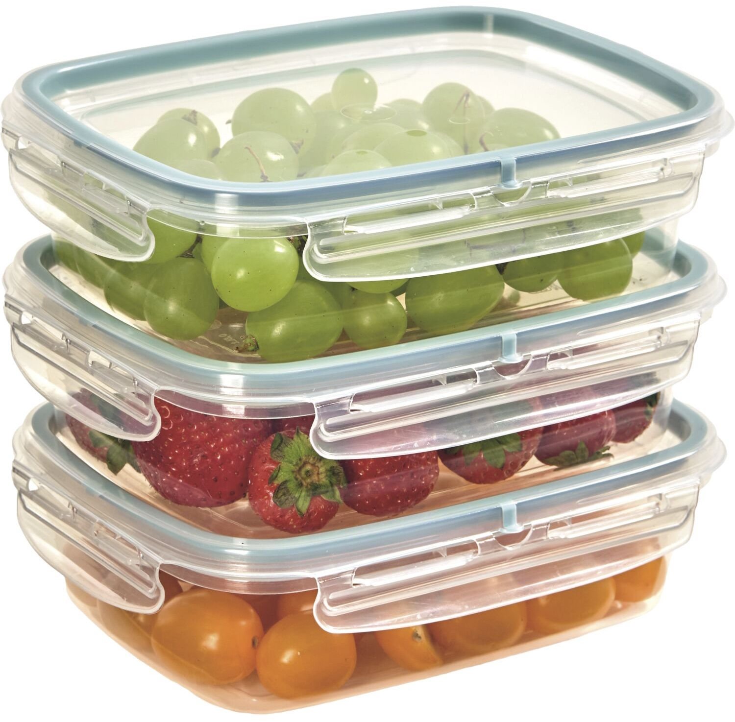 Snips Sada dóz na potraviny 600 ml, 3 ks, BPA Free, transparentní a modrá