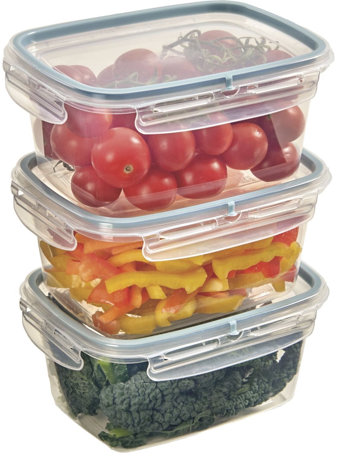 Snips Sada dóz na potraviny 1,2 l, 3 ks, BPA Free, transparentní a modrá