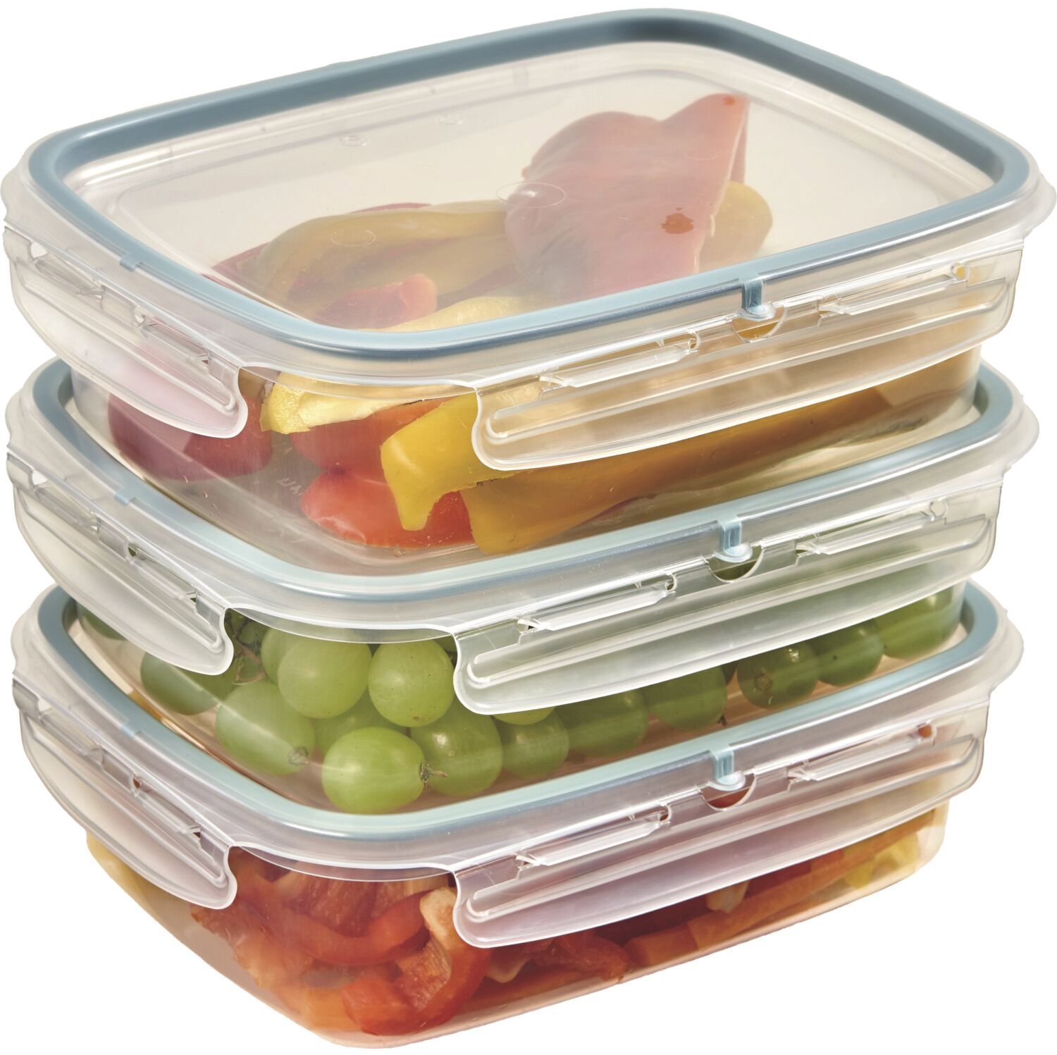 Snips Sada dóz na potraviny 1,4 l, 3 ks, BPA Free, transparentní a modrá