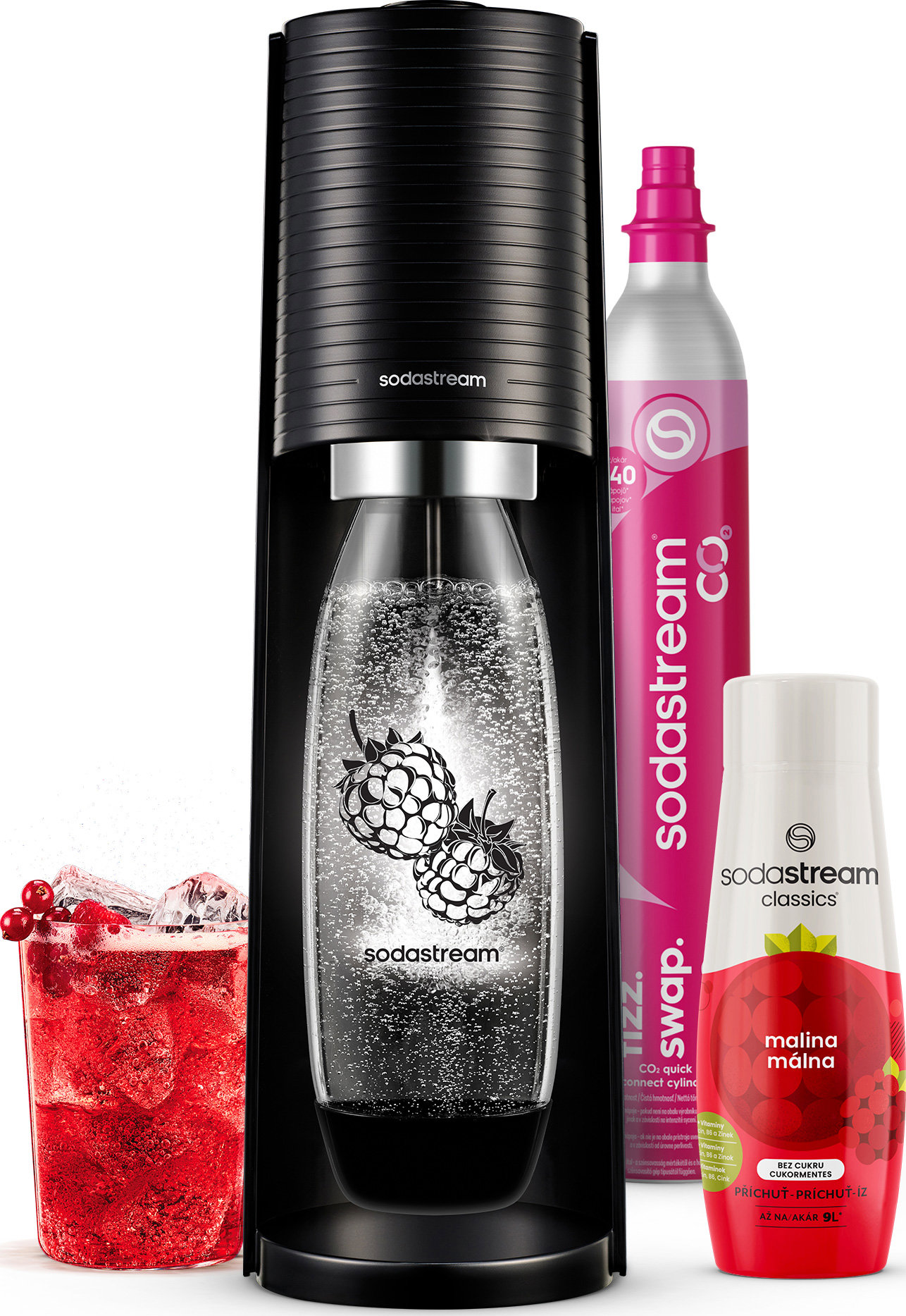 SodaStream TERRA Black Malina Zero Mpcack