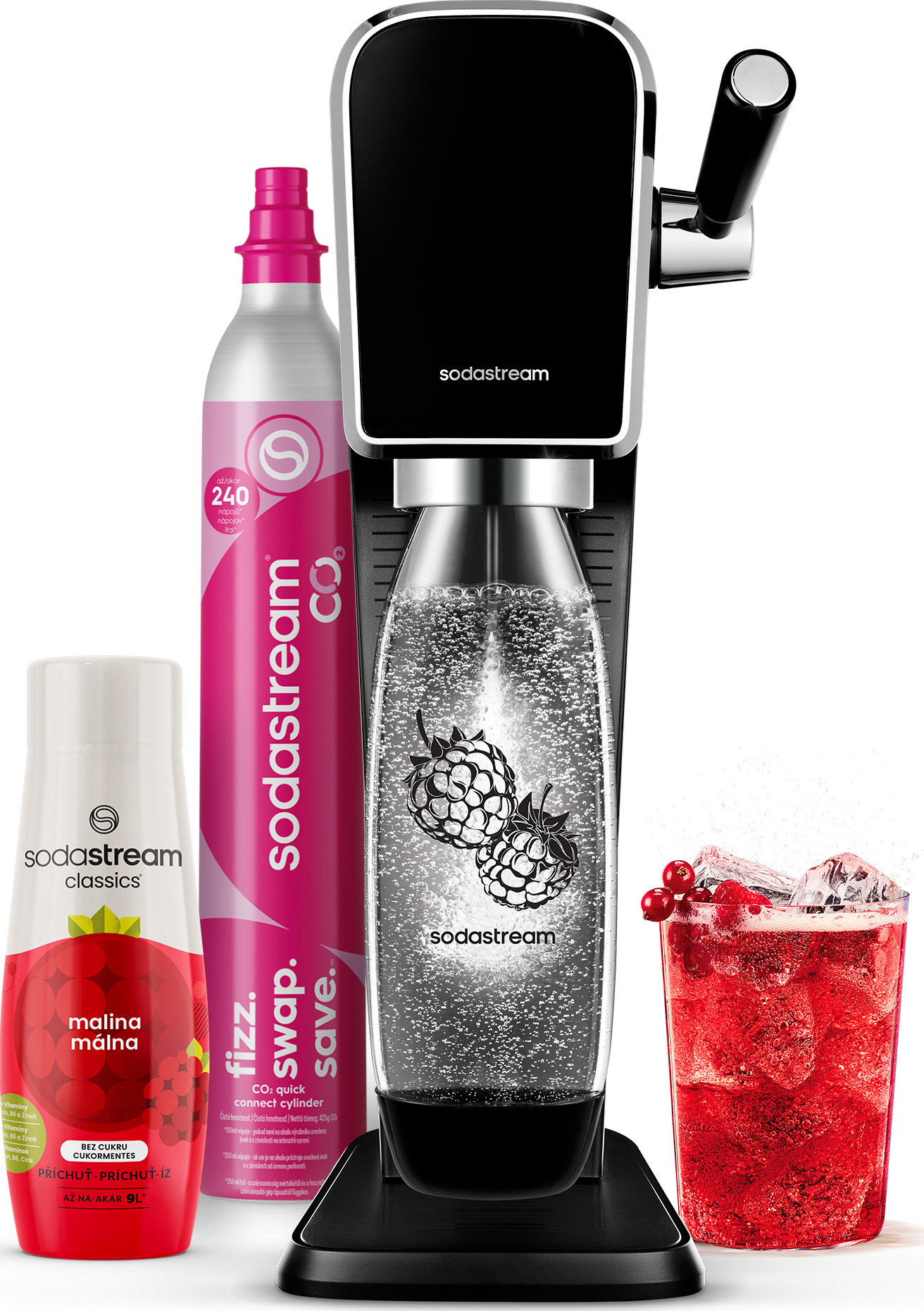 SodaStream ART Black Malina Zero Mpack