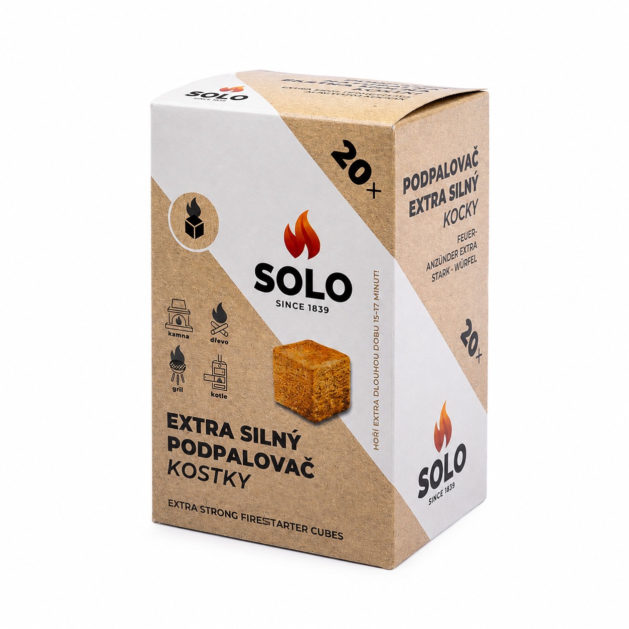 SOLO Podpalovač extra silný kostky - 20 ks