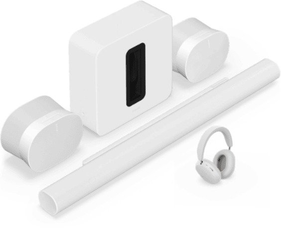 Sonos Ace White + Sonos Arc Ultra bílý + Sonos Sub 4 + 2x Sonos Era 300