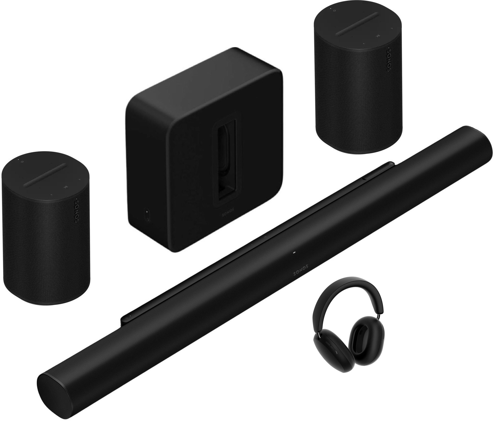 Sonos Ace Black + Sonos Arc Ultra černý + Sonos Sub 4 + 2x Sonos Era 100